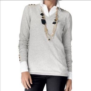 CAbi cashmere blend V-neck sweater with buttons